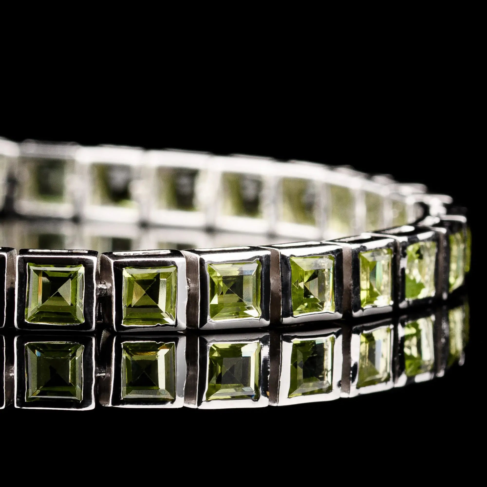 Peridot - Silver Tennis Bracelet II