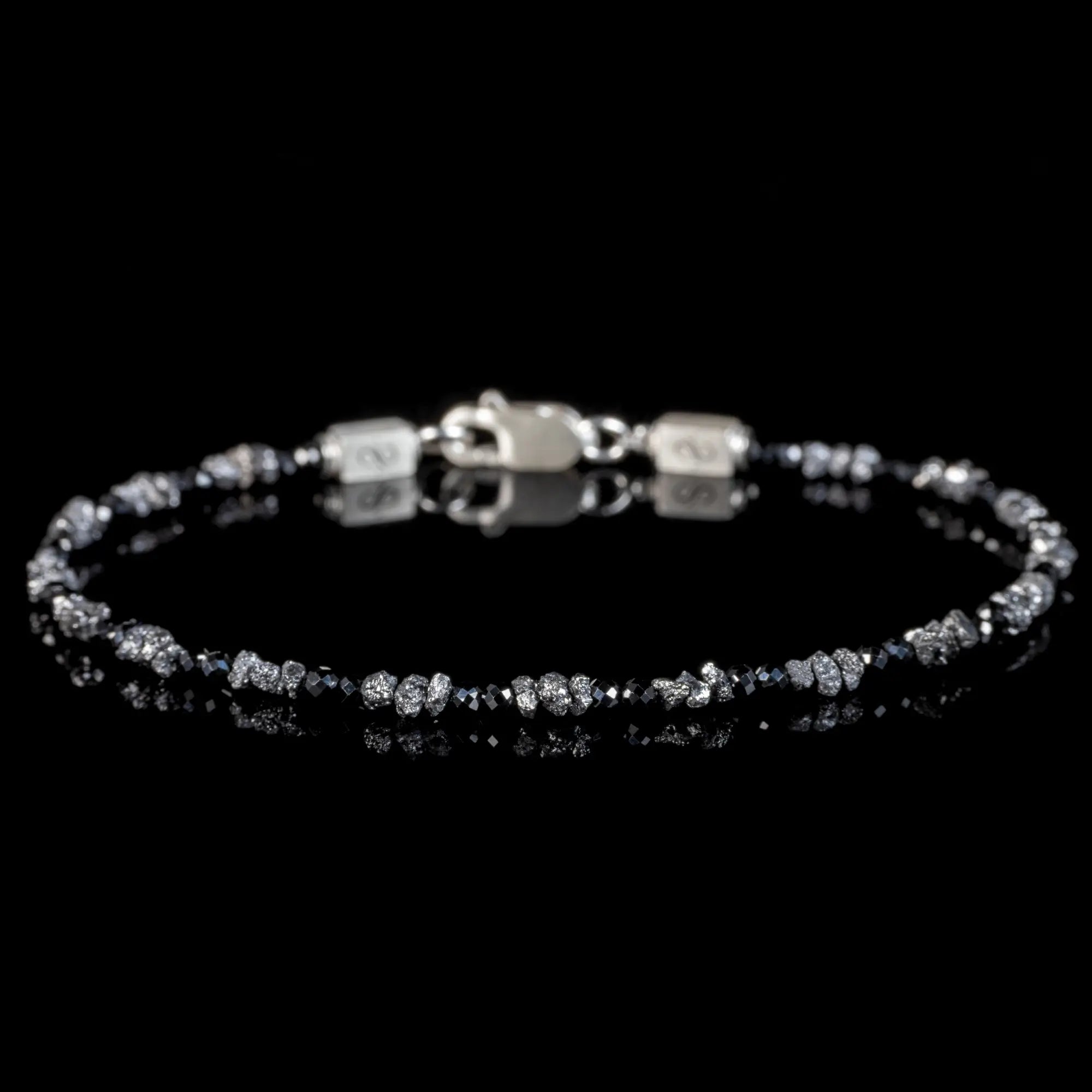Raw Black Diamond - Black Spinel Bracelet II (2-3mm)