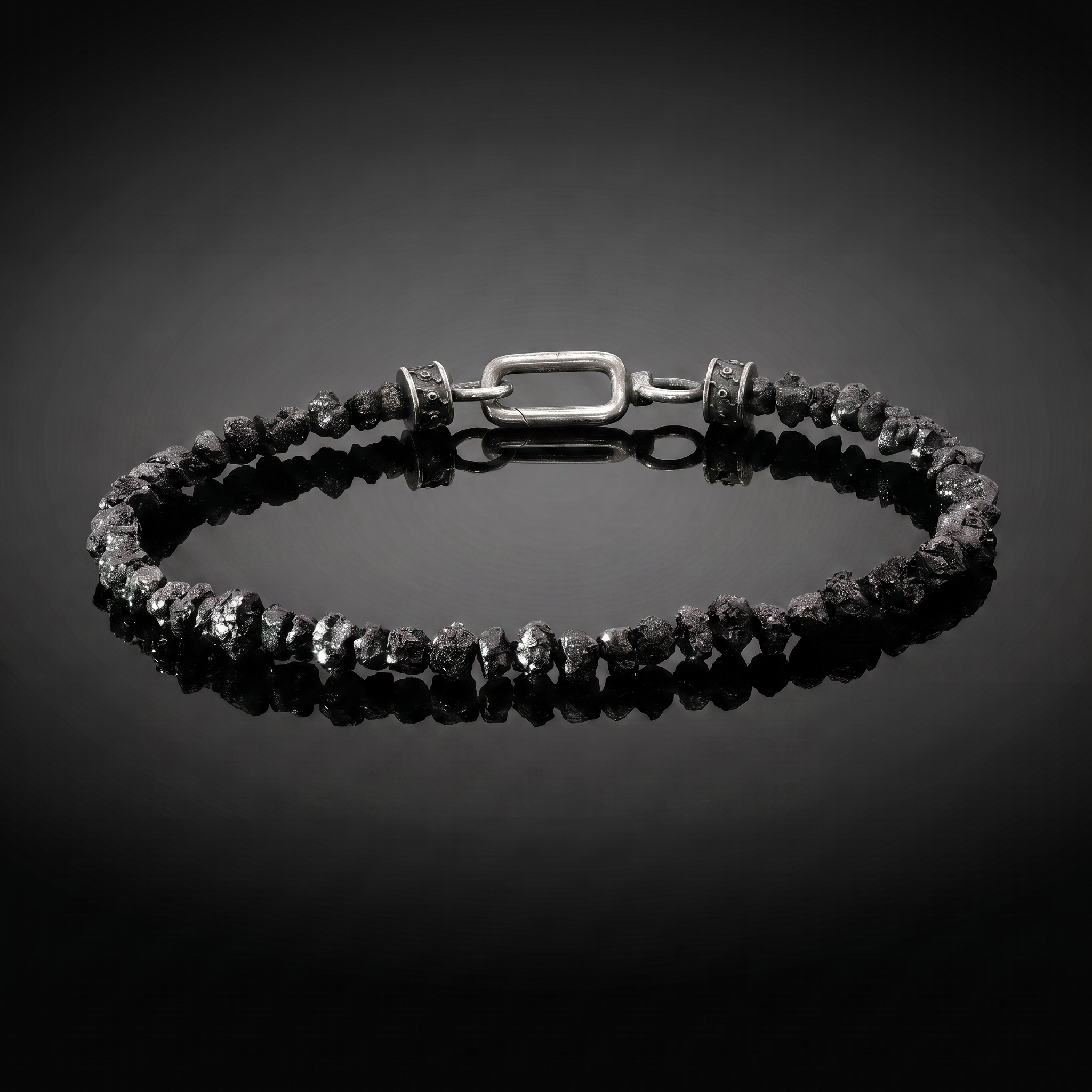Raw Black Diamond Bracelet 25 carats (4-5mm)