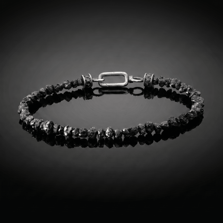 Raw Black Diamond Bracelet 25 carats (4-5mm)