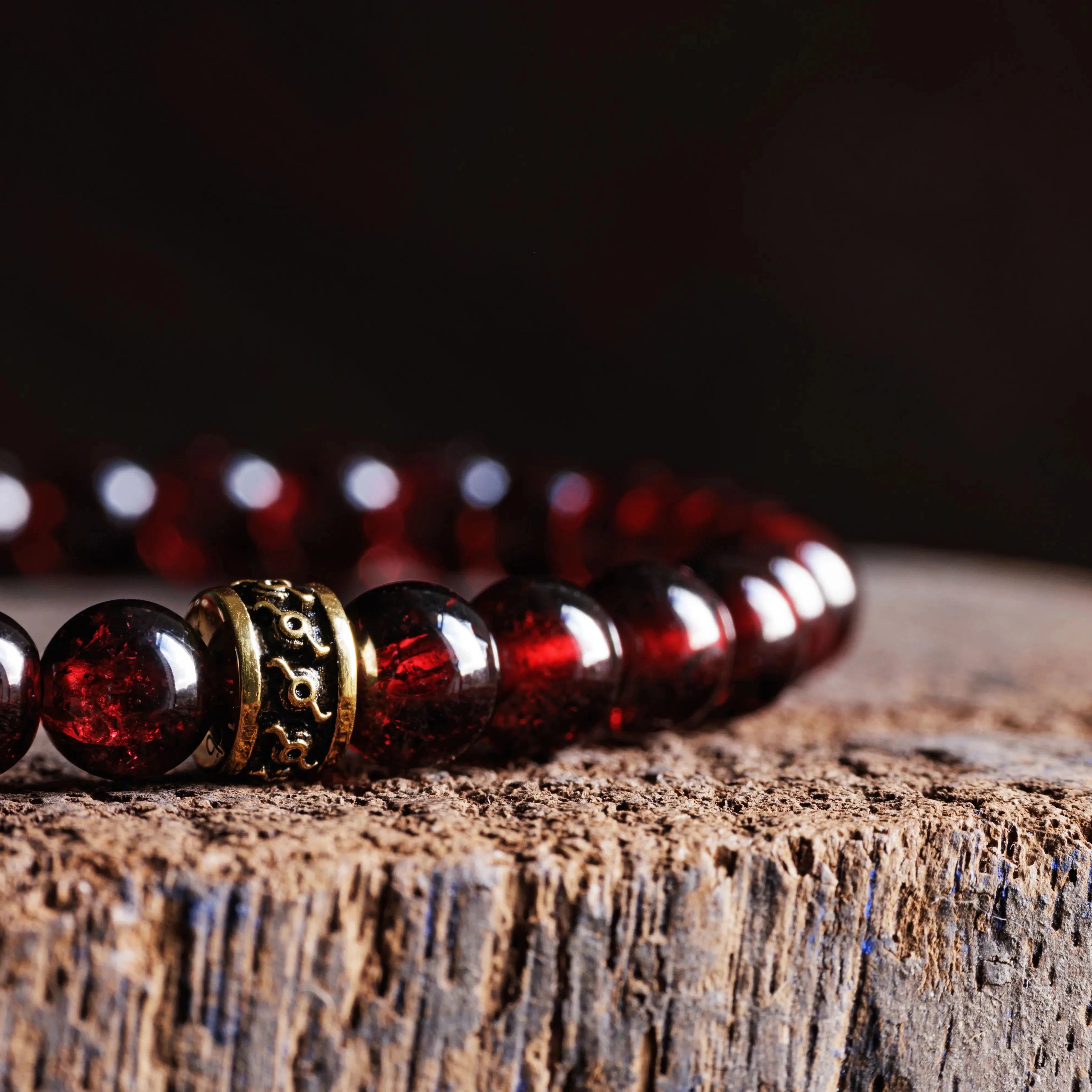 Red Garnet Gold Bracelet II (6mm)