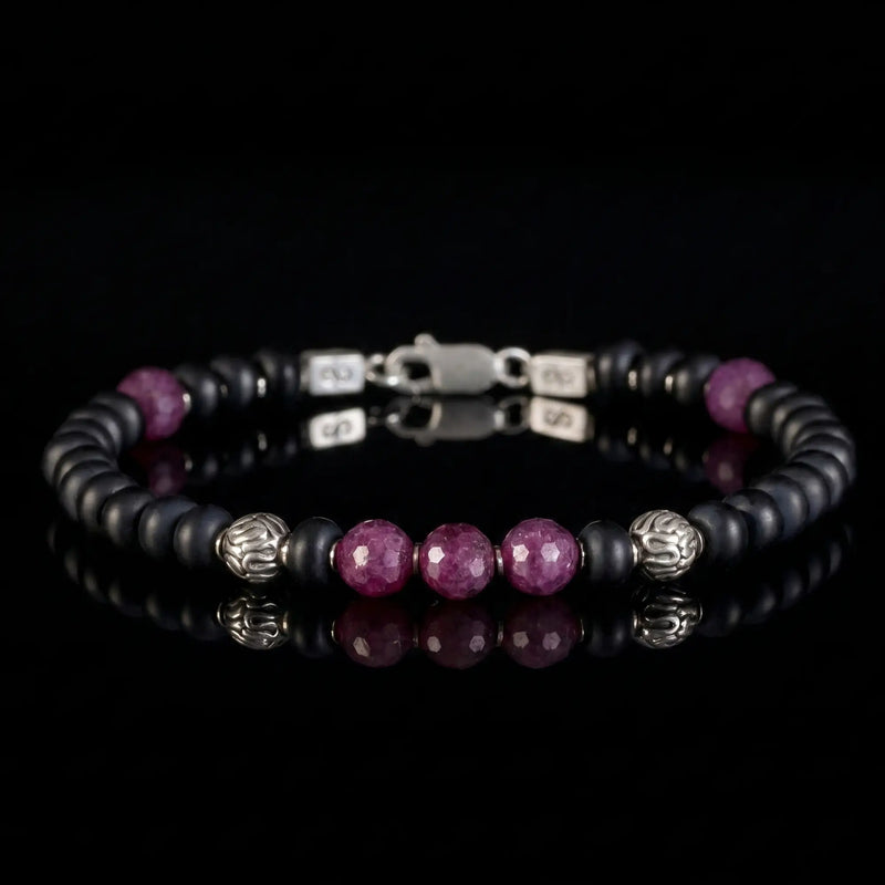 Ruby - Black Onyx Bracelet I (6mm)