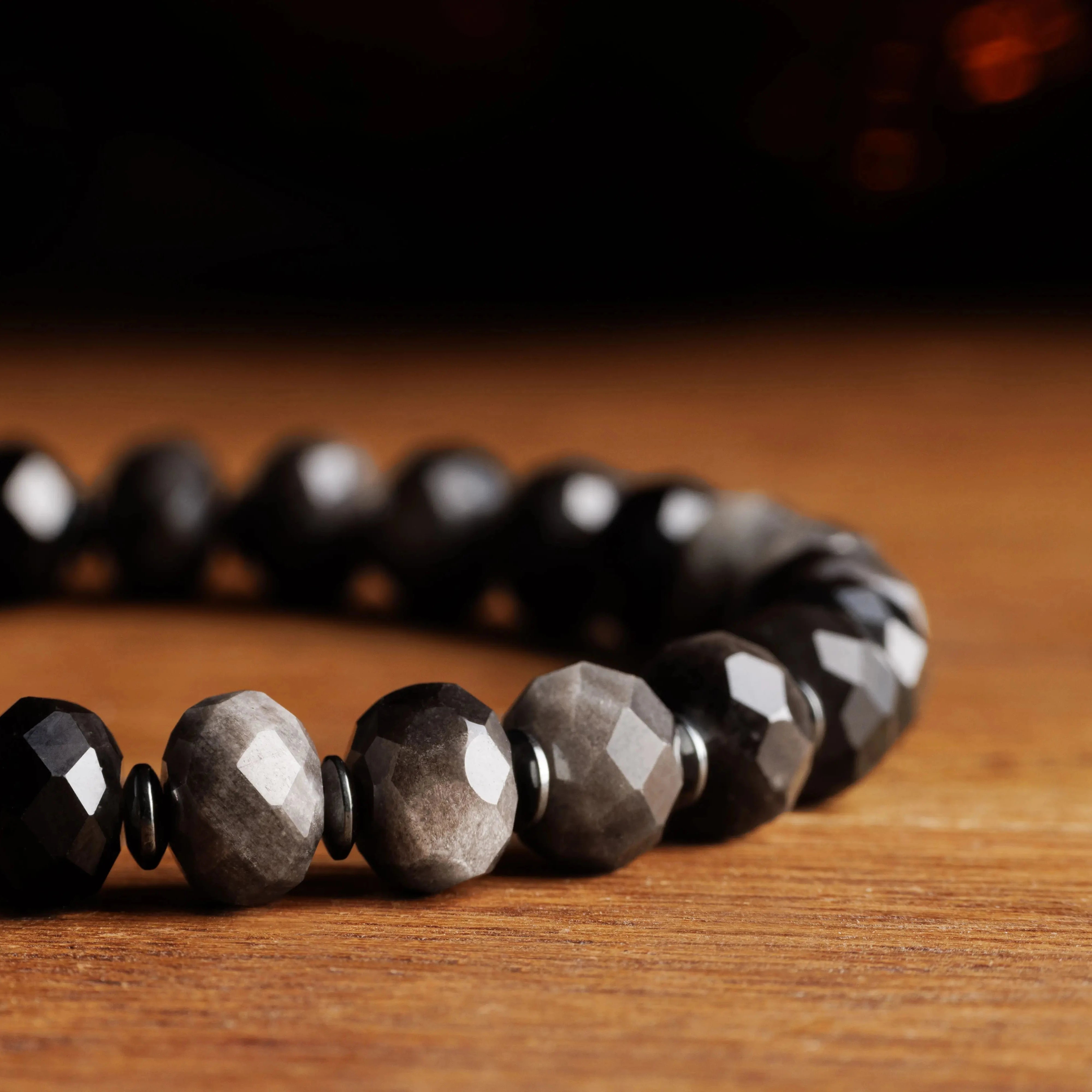 Silver Sheen Obsidan Bracelet I (8mm)