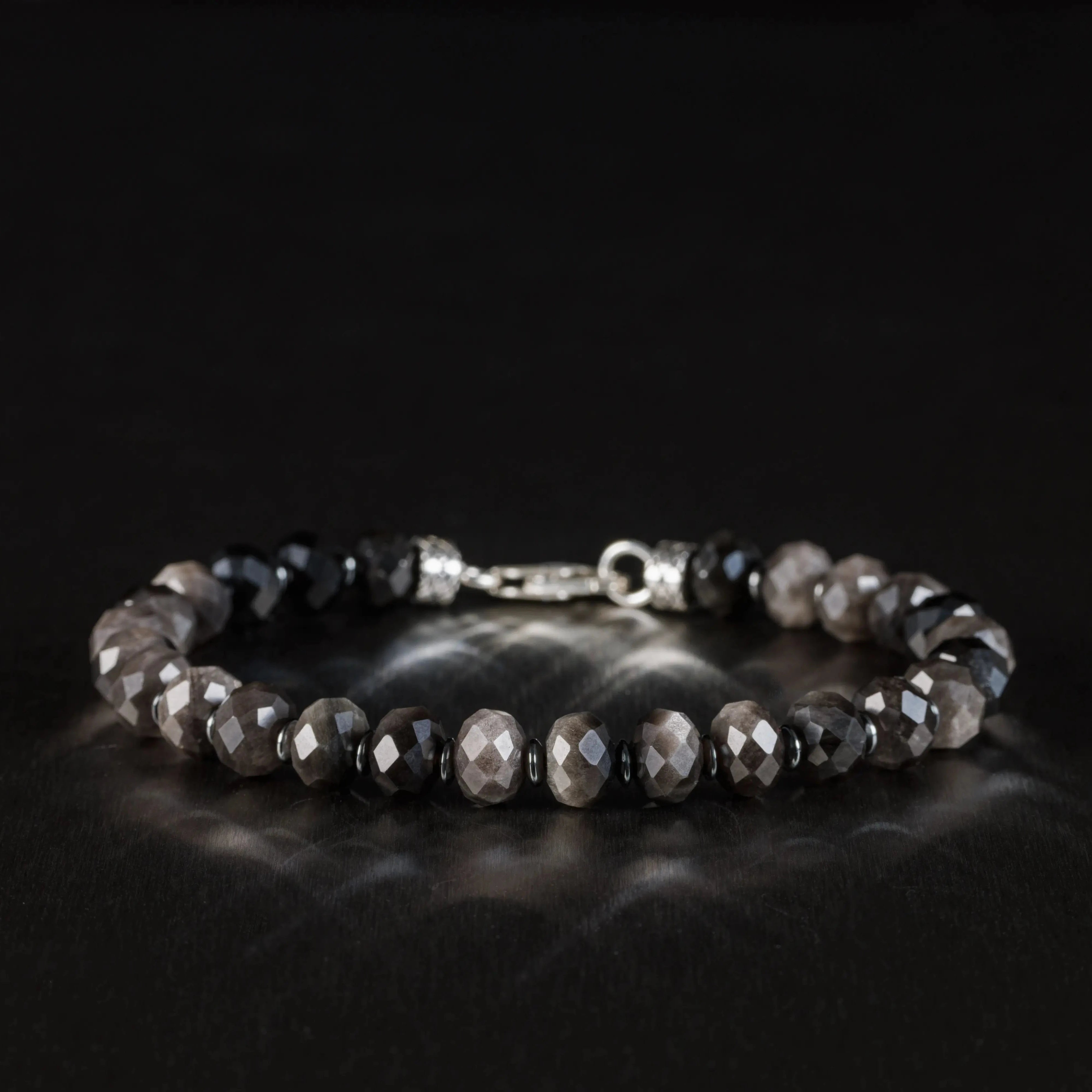 Silver Sheen Obsidan Bracelet I (8mm)