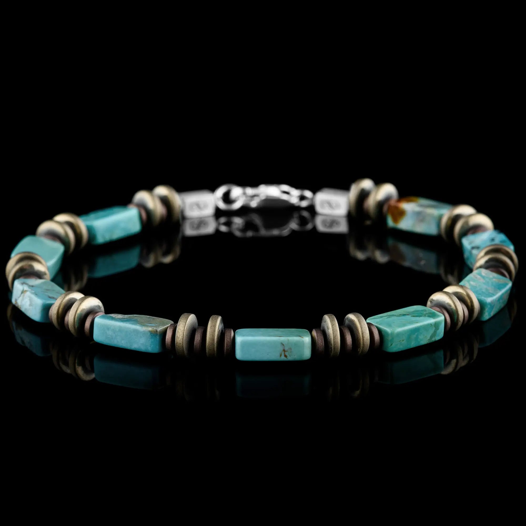 Turquoise - Hematite XI Bracelet (4-6mm)