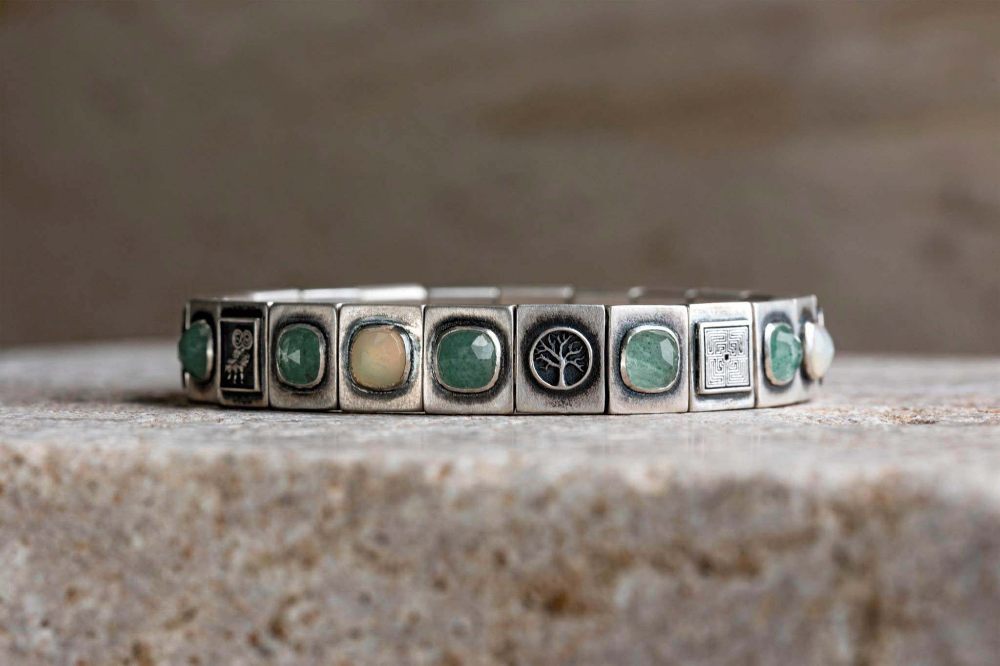 Varnos Green Aventurine - Opal Bracelet (11mm) (8538539032911)
