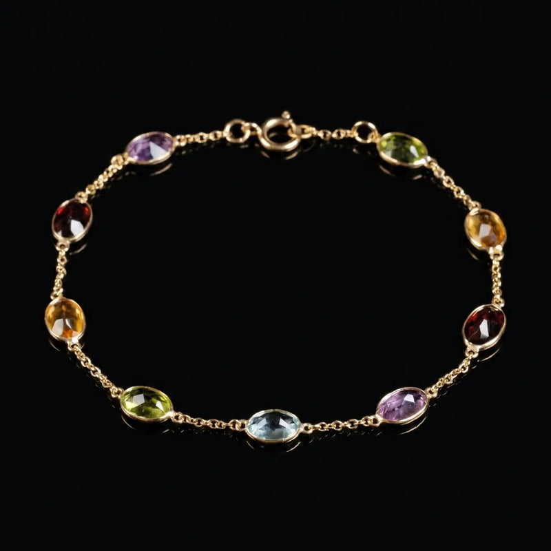 Yellow Gold Multicolor Bracelet III (7x5mm)
