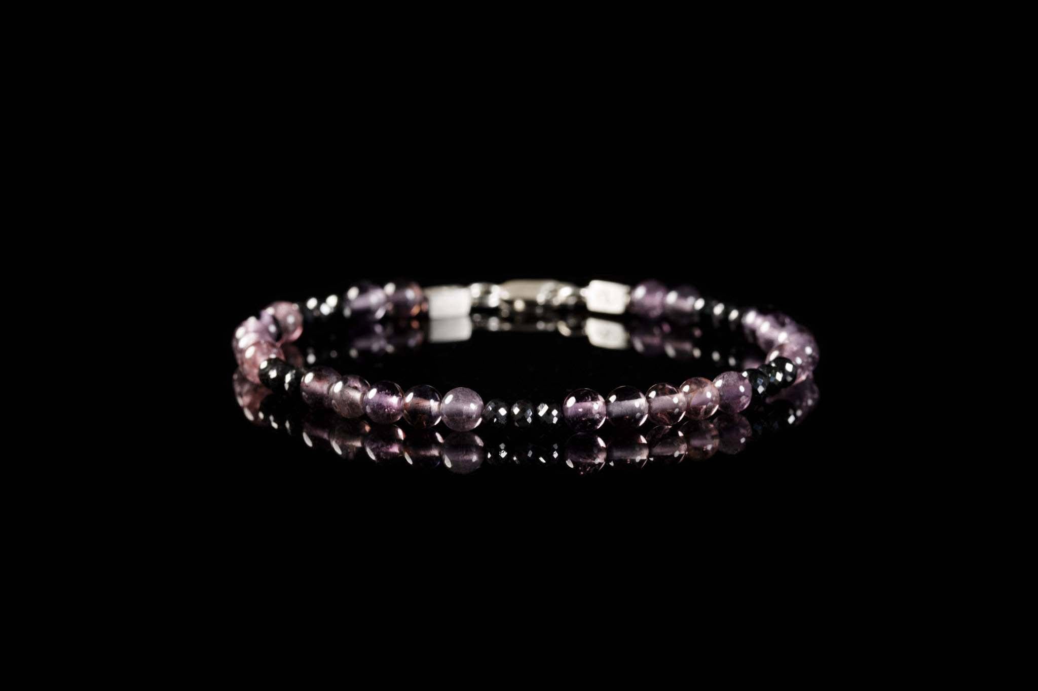 Purple Tourmaline - Black Diamond Bracelet IV (4-5.5.mm) (8538194280783)