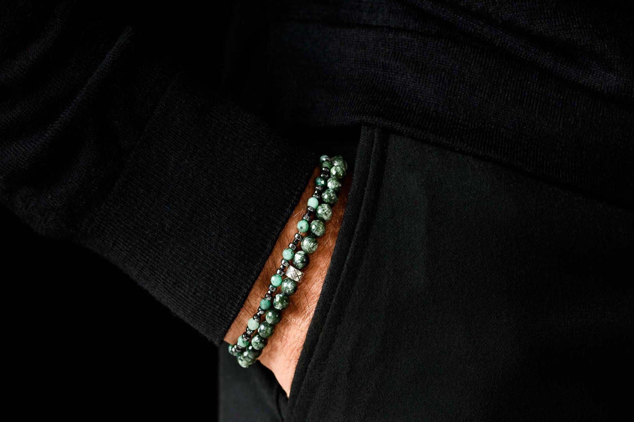 Emerald - Black Spinel Bracelet (4mm)