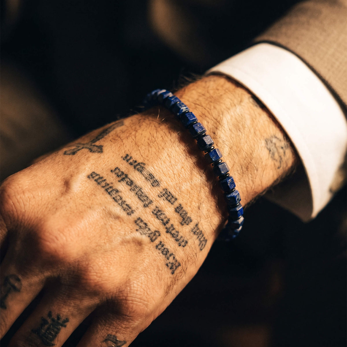 Lapis Lazuli Hexagon Armband I (5.5mm)