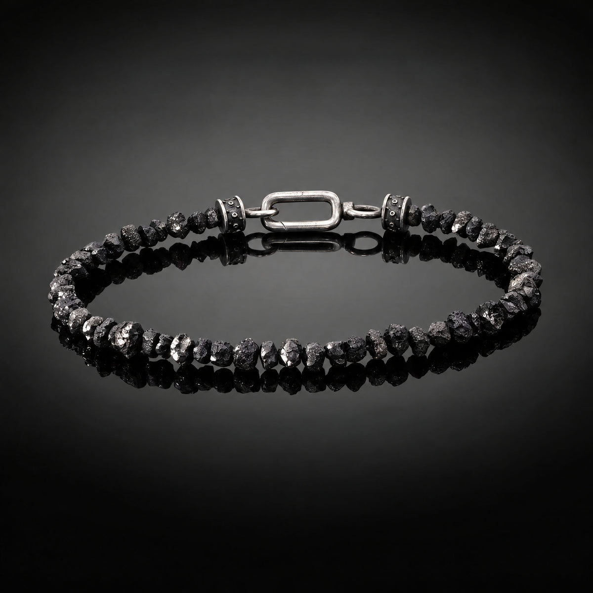 Raw Black Diamond Bracelet 25 carats (4-5mm)