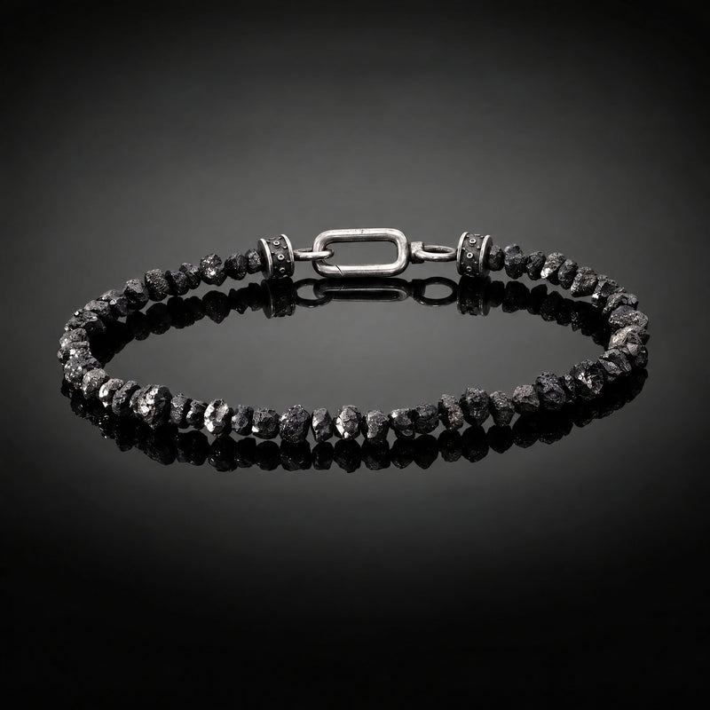 Raw Black Diamond Bracelet 25 carats (4-5mm)