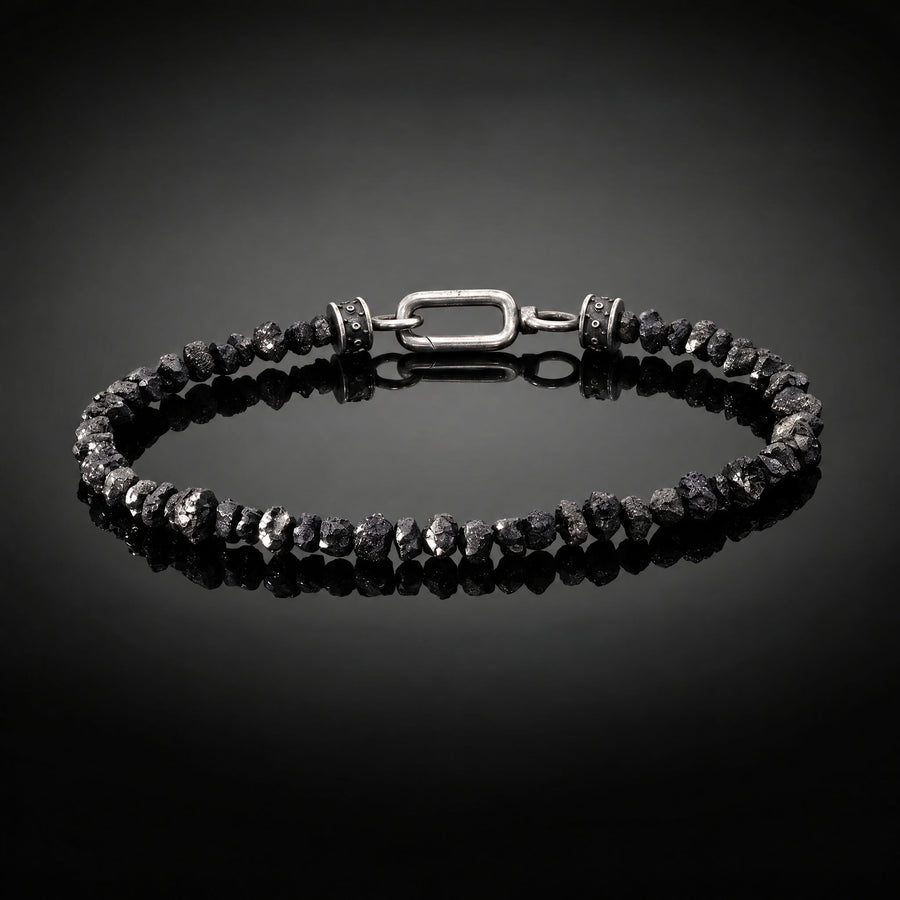 Ruwe Zwarte Diamant Armband 25 karaat (4-5mm)