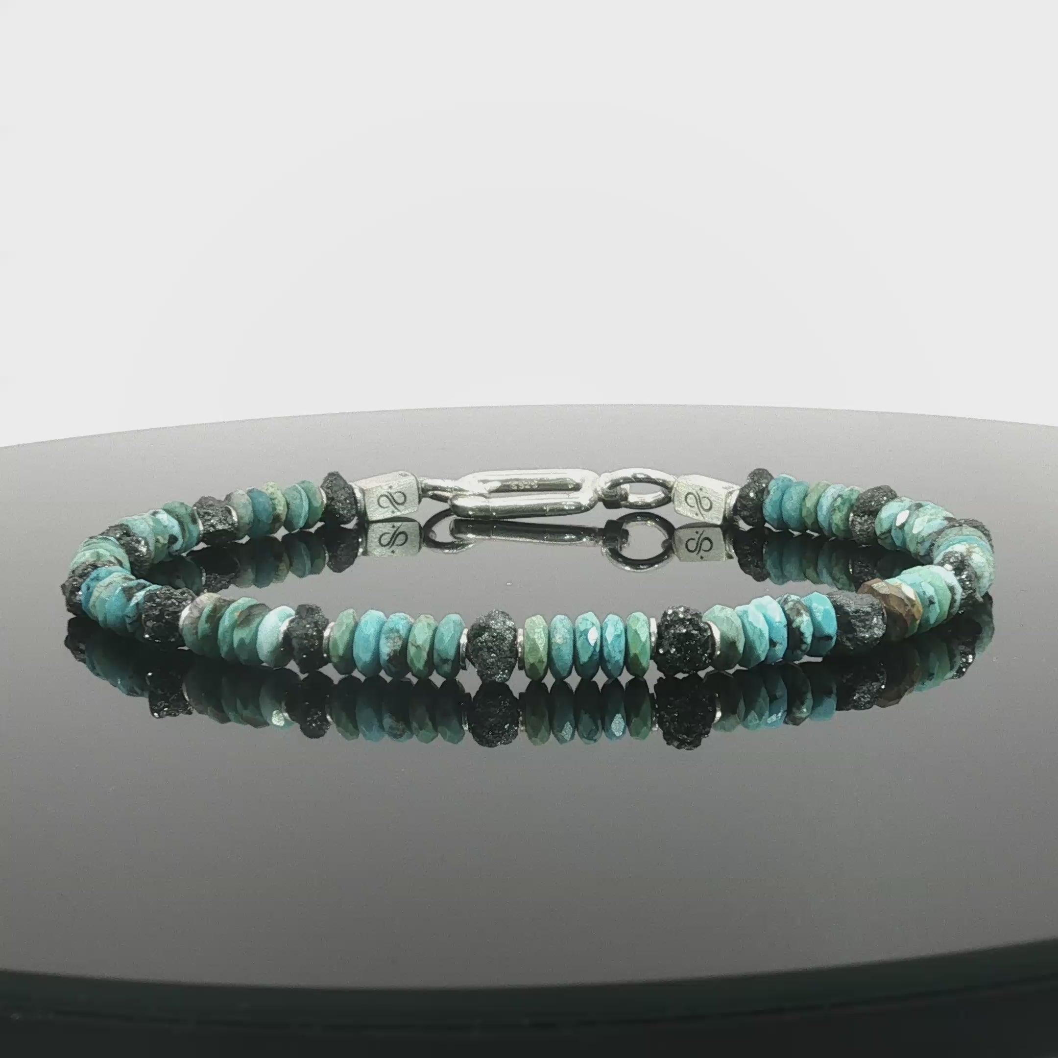 Raw Black Diamond - Turquoise Bracelet 10 carat (5mm) | Aurum Brothers