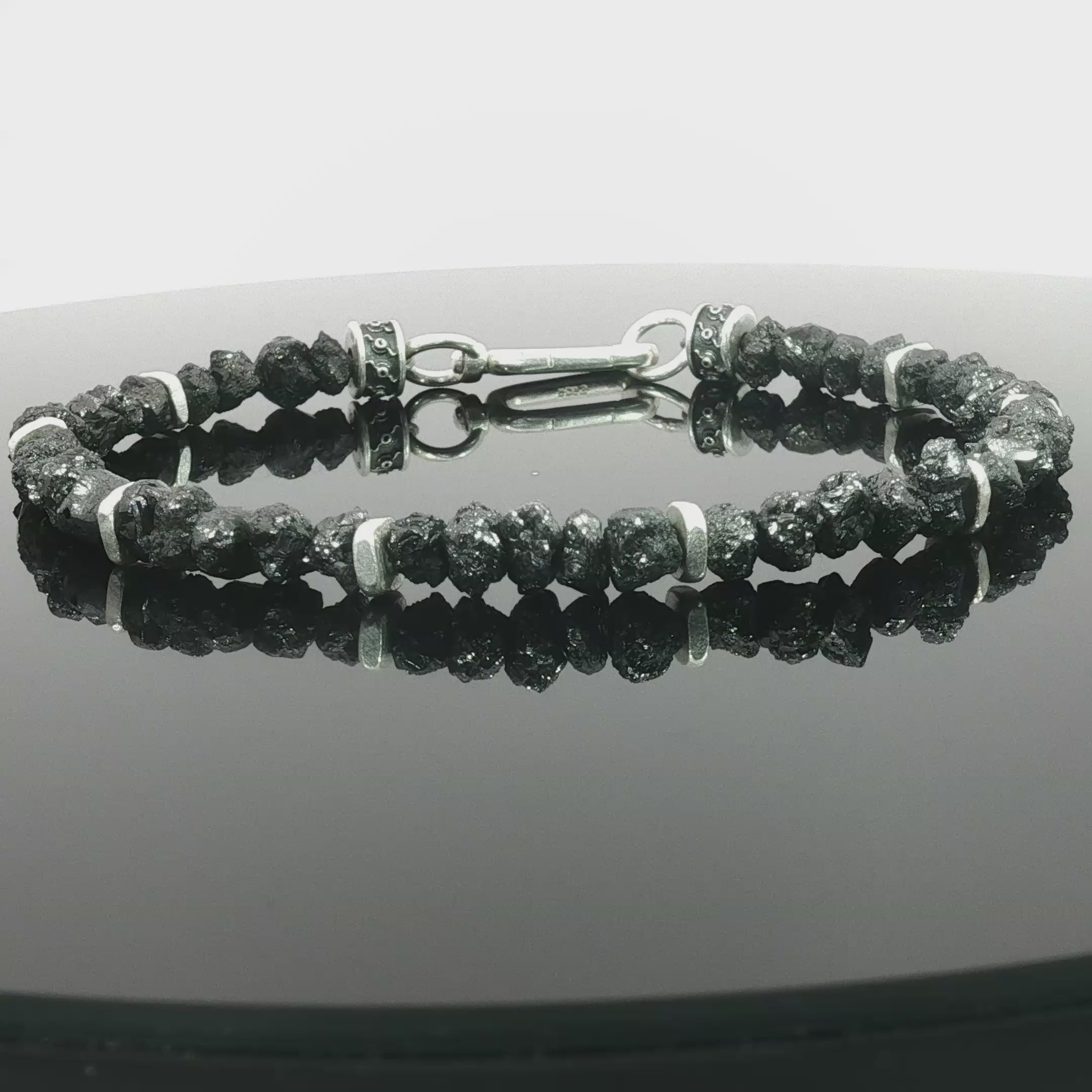 Raw Black Diamond Bracelet 35 carat (5-5.5mm) | Aurum Brothers