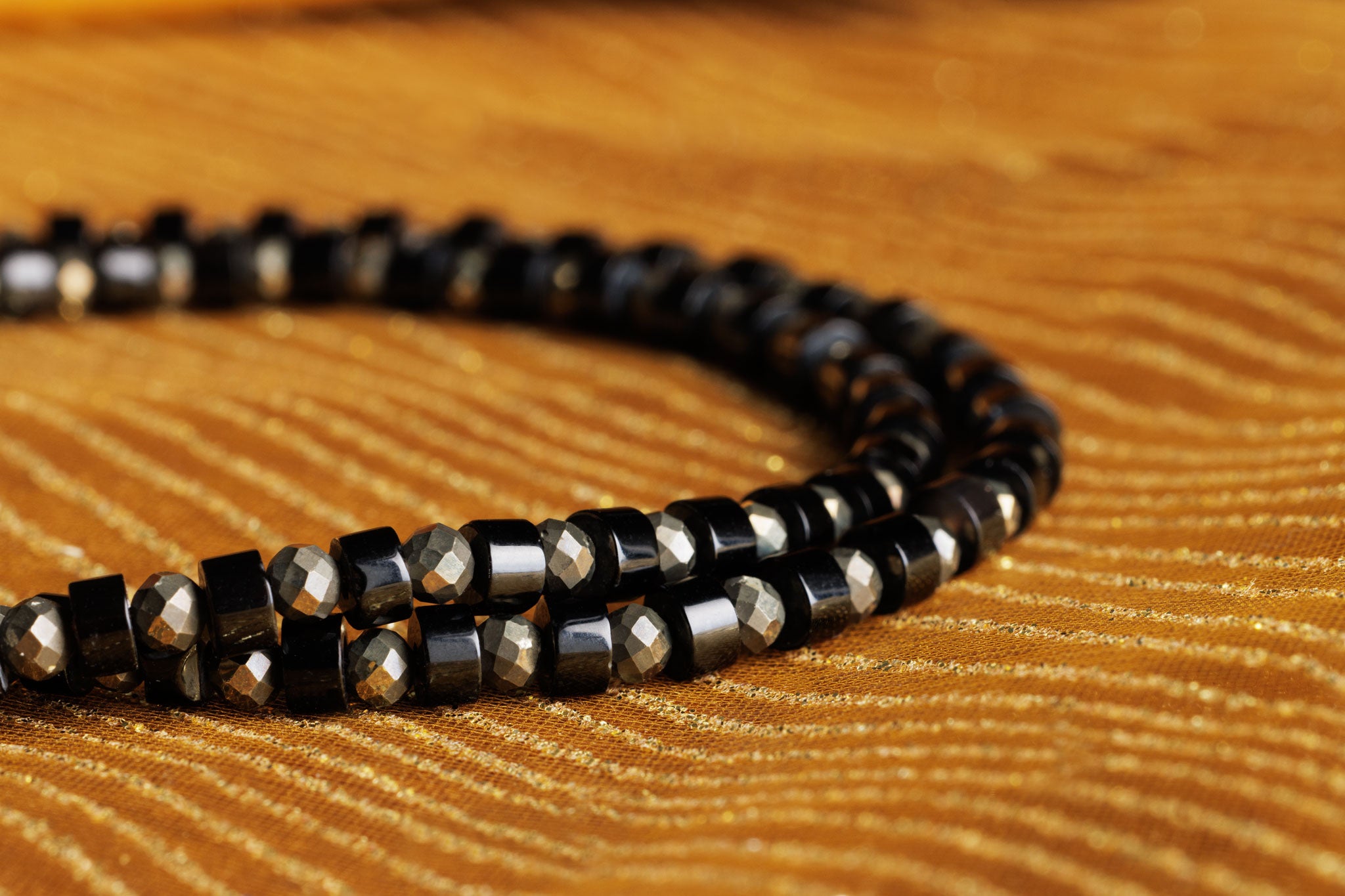 Black Sulemani Hakik / Banded Agate Onyx Bracelet 6 mm Beads Natural C