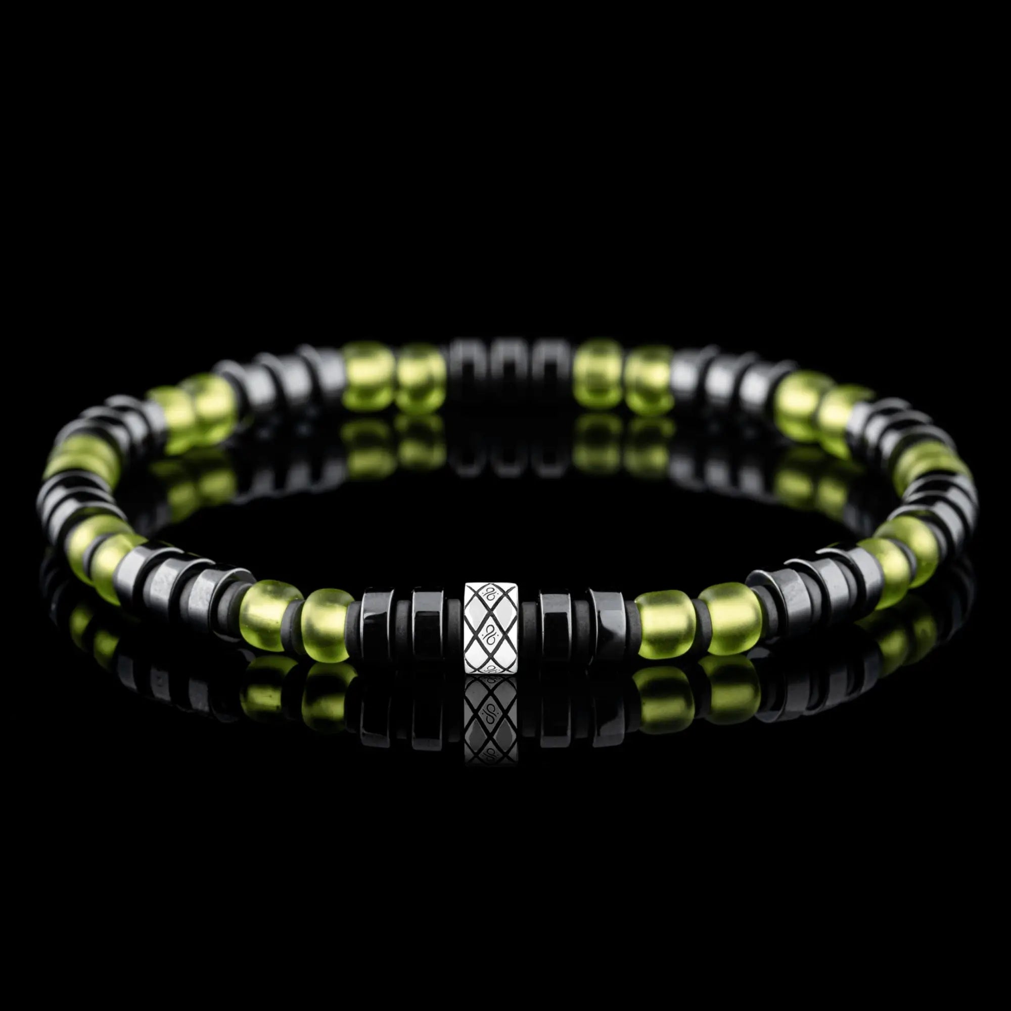 Dark Hematite Lime Bracelet I (6mm)