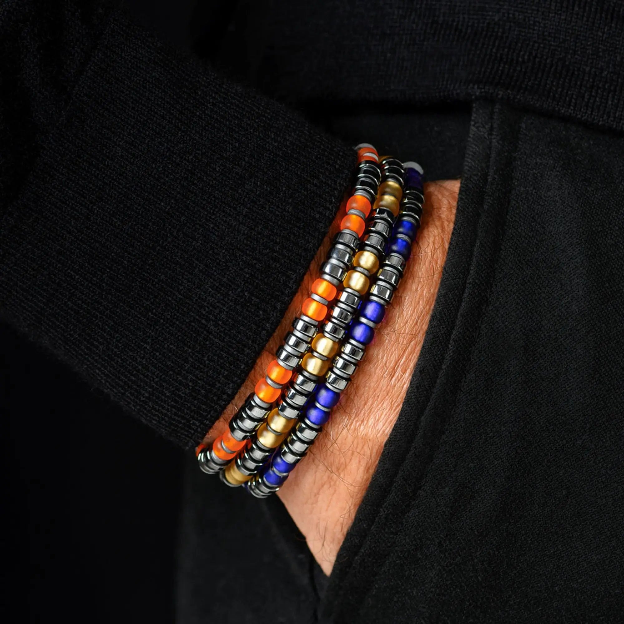 Dark Hematite Orange Bracelet I (6mm)