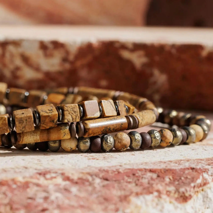 Landscape Jasper - Cube Bracelet X (4mm) - Secondary Specimen