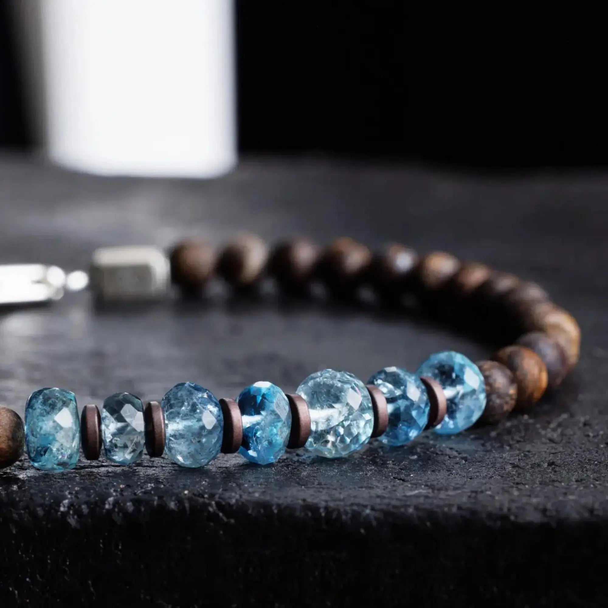 Wrist Bracelet Aquamarine Bracelet Men Aquamarine Bracelet