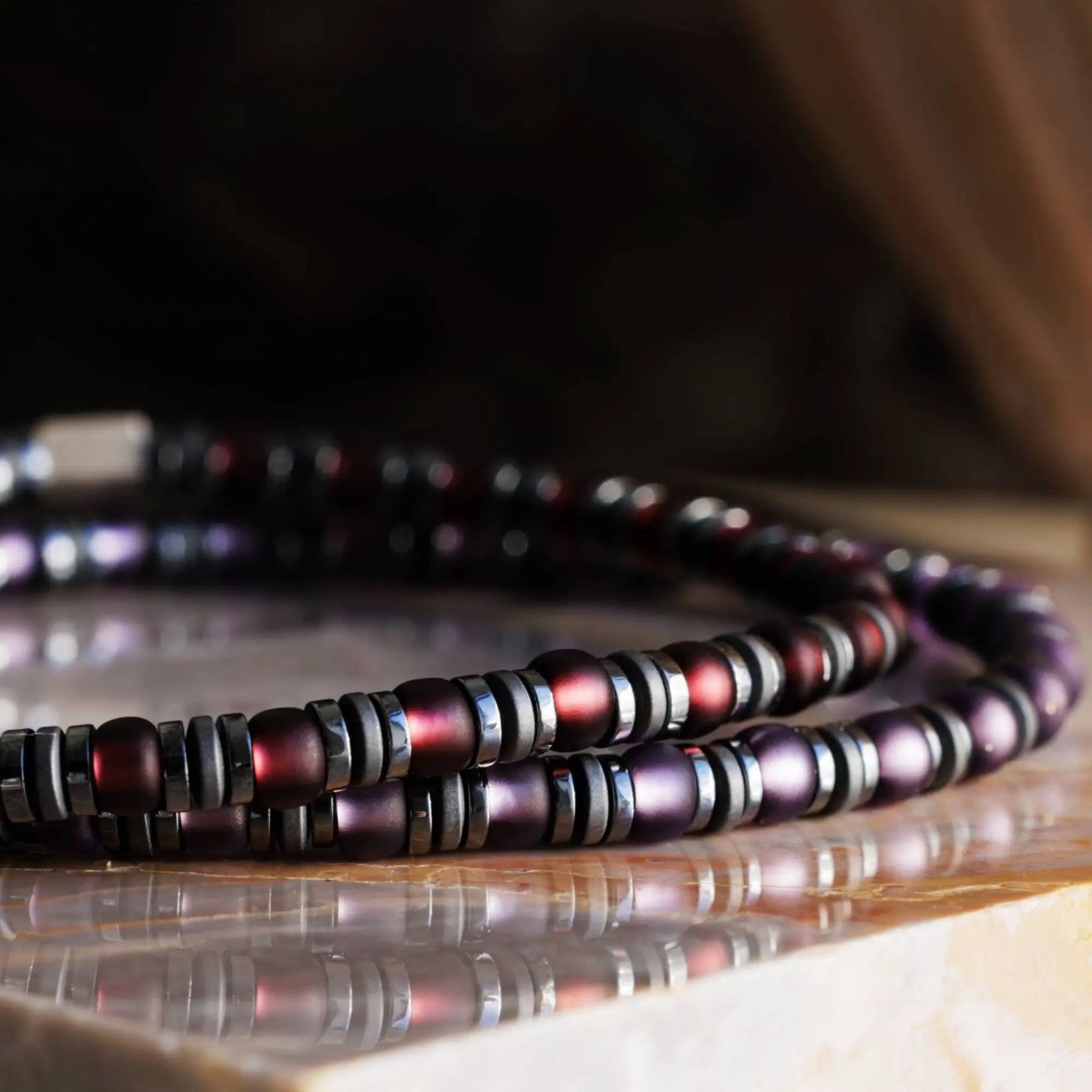 Hematite - Purple Bracelet XXI (4mm)