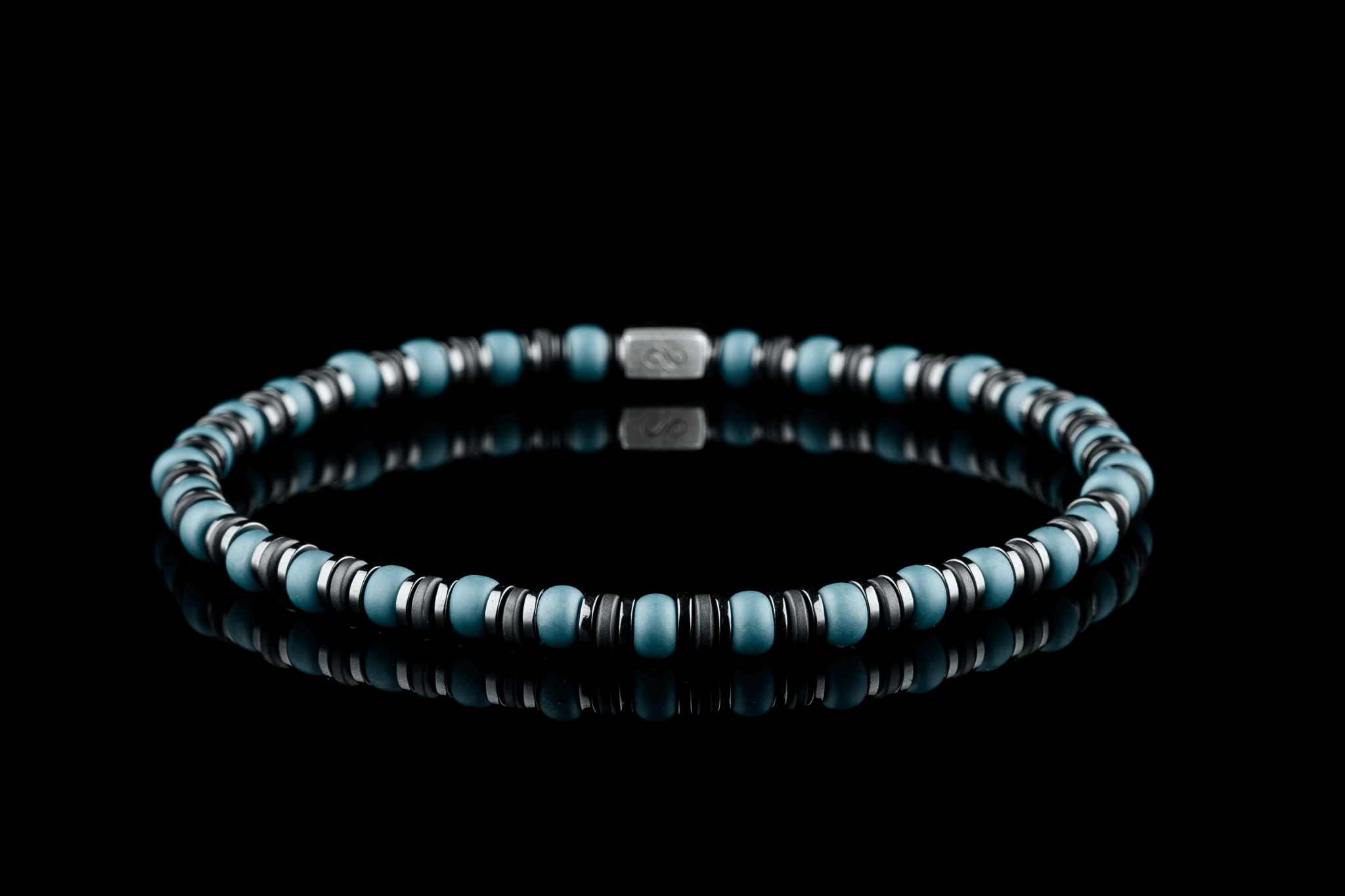 Hematite - Blue Bracelet XVII (4mm) (8894201790799)